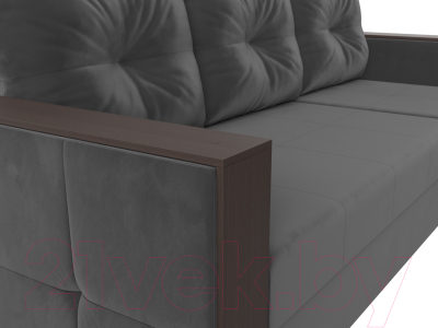 Диван угловой Лига Диванов Валенсия Лайт правый (велюр серый)