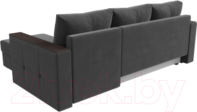 Диван угловой Лига Диванов Валенсия Лайт правый (велюр серый)