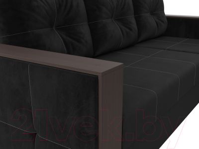 Диван угловой Лига Диванов Валенсия Лайт правый (велюр черный)
