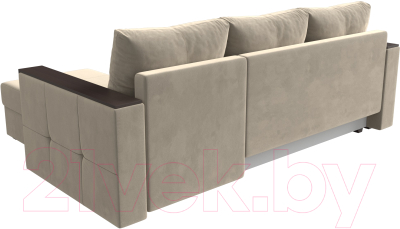 Диван угловой Лига Диванов Валенсия Лайт правый (микровельвет бежевый)