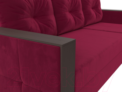 Диван угловой Лига Диванов Валенсия Лайт правый (микровельвет бордовый)