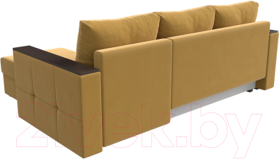 Диван угловой Лига Диванов Валенсия Лайт правый (микровельвет желтый)