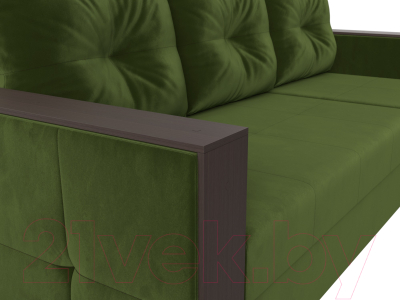 Диван угловой Лига Диванов Валенсия Лайт правый (микровельвет зеленый)