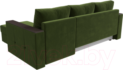 Диван угловой Лига Диванов Валенсия Лайт правый (микровельвет зеленый)