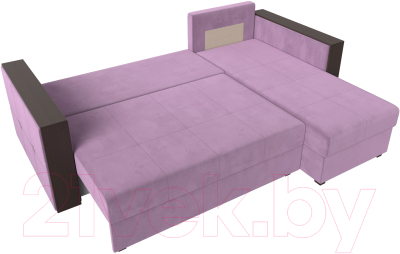 Диван угловой Лига Диванов Валенсия Лайт правый (микровельвет сиреневый)