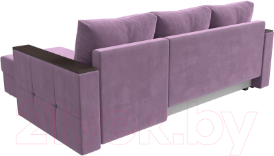Диван угловой Лига Диванов Валенсия Лайт правый (микровельвет сиреневый)