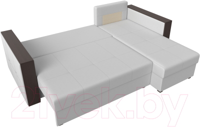 Диван угловой Лига Диванов Валенсия Лайт правый (экокожа белый)