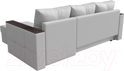 Диван угловой Лига Диванов Валенсия Лайт правый (экокожа белый)