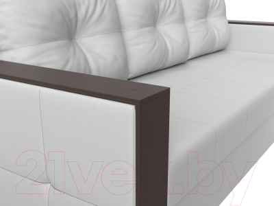 Диван угловой Лига Диванов Валенсия Лайт правый (экокожа белый)
