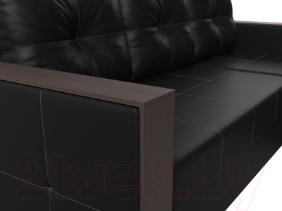 Диван угловой Лига Диванов Валенсия Лайт правый (экокожа черный)
