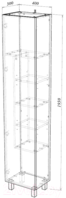 Шкаф-пенал для ванной Garda Grado 22 40 / 26.22.400
