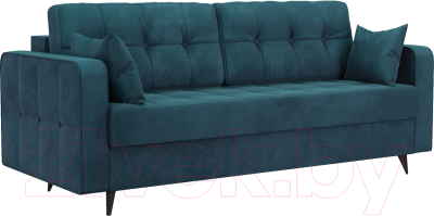 Диван Mebel-Ars Снеп (бархат сине-зеленый Star Velvet 43 Black Green) - фото