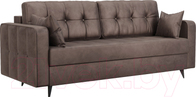 Диван Mebel-Ars Снеп (бархат серо-шоколадный Star Velvet 60 Coffee) - фото