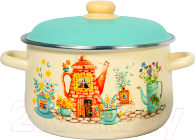 Кастрюля СтальЭмаль Чайный домик 1с46я - фото