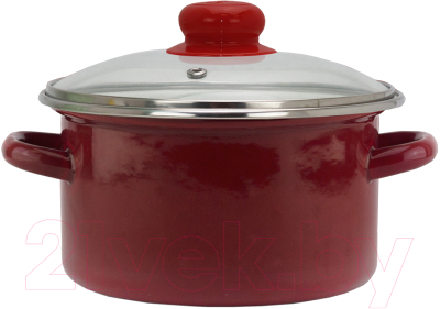 Кастрюля Эмаль 06-Б1614С (бордовый) - фото