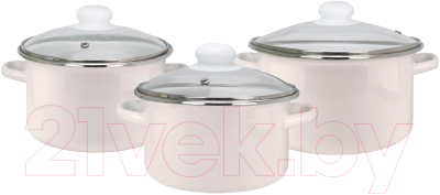 Набор кастрюль Эмаль Бисквит 9С-308 - фото