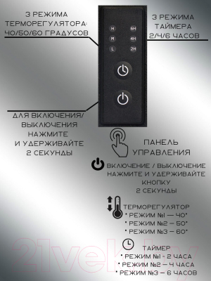 Полотенцесушитель электрический GRANULA Квадро Вертикаль 15х120 (терморегулятор с таймером, черный)