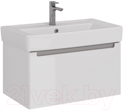 Тумба под умывальник LEMARK Buno Mini 80 / LM05BM80T (белый глянец) - фото