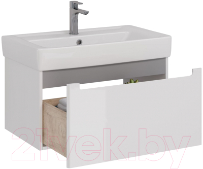 Тумба под умывальник LEMARK Buno Mini 80 / LM05BM80T (белый глянец)