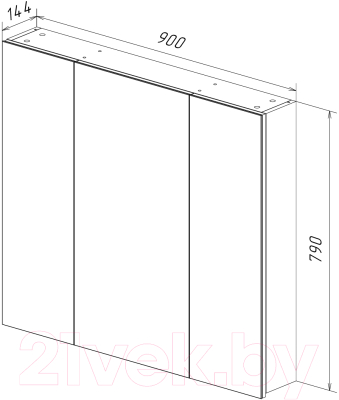 Шкаф с зеркалом для ванной LEMARK Universal 90 / LM90ZS-U (белый глянец)