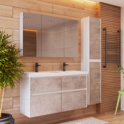 Шкаф с зеркалом для ванной LEMARK Universal 120 / LM120ZS-U