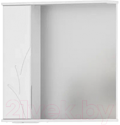 Шкаф с зеркалом для ванной Volna Adel 70 L (белый) - фото