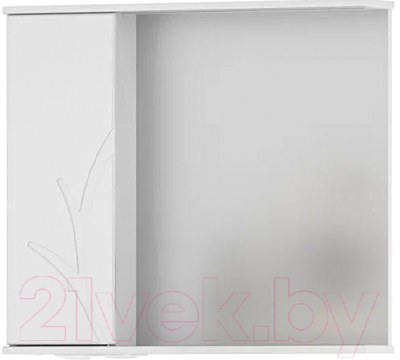 Шкаф с зеркалом для ванной Volna Adel 80 L (белый) - фото