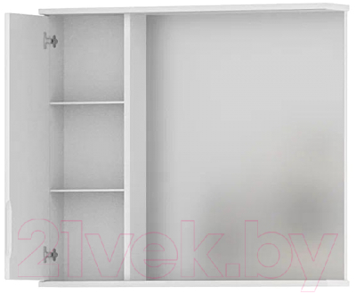 Шкаф с зеркалом для ванной Volna Adel 80 L (белый)