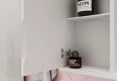 Шкаф с зеркалом для ванной Volna Adel 80 L (белый)