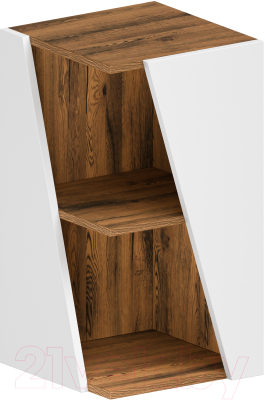 Шкаф для ванной ЗОВ Кито 40 / CK40LAMWMR (правый, аттик/белый матовый) - фото