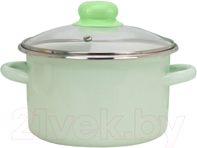 Кастрюля Эмаль Салат 12-1610С - фото