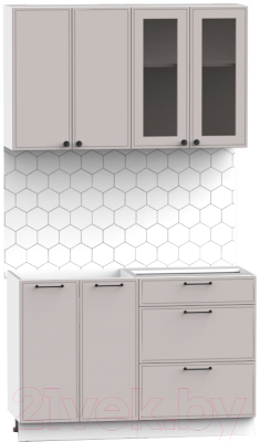 Кухонный гарнитур Интермебель Лион-11 1.2м без столешницы (луна софт) - фото