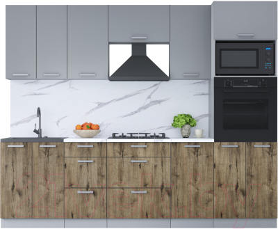 Кухонный гарнитур Интерлиния Мила Лайт 2.6 ВТ - фото