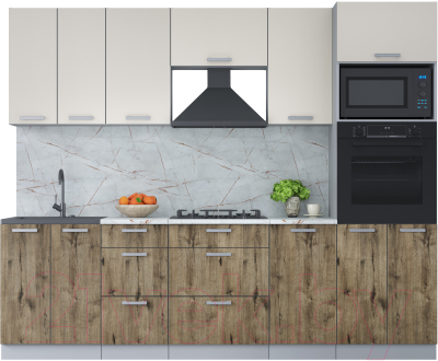 Кухонный гарнитур Интерлиния Мила Лайт 2.6 ВТ - фото