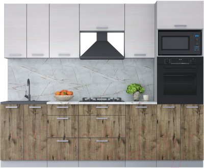 Кухонный гарнитур Интерлиния Мила Лайт 2.6 ВТ - фото