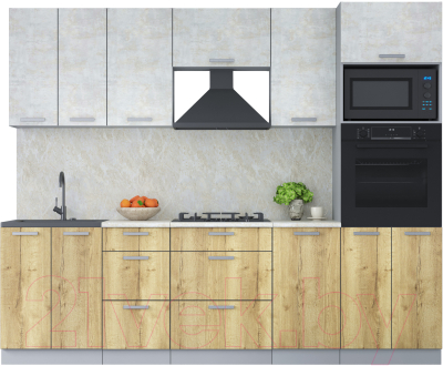 Кухонный гарнитур Интерлиния Мила Лайт 2.6 ВТ - фото