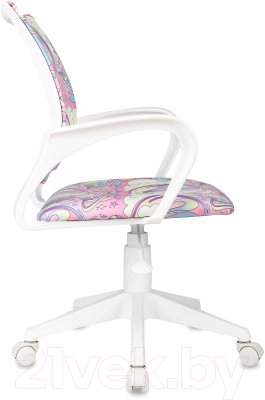 Кресло детское Бюрократ Burokids 1W / 1942510 (мультиколор розовая луна/пластик белый)
