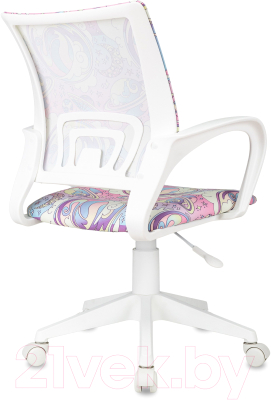 Кресло детское Бюрократ Burokids 1W / 1942510 (мультиколор розовая луна/пластик белый)