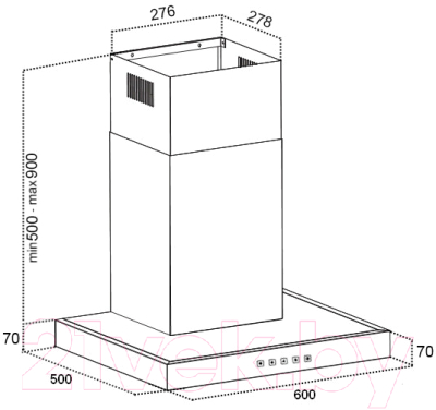 Вытяжка Т-образная Grand Medina Sensor 60