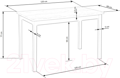 Обеденный стол Halmar Cobalt 120x68x77
