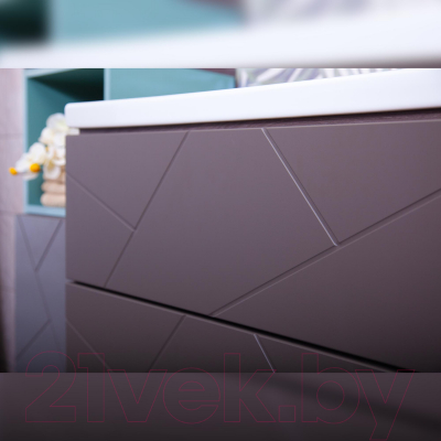 Тумба под умывальник Бриклаер Кристалл 70 (ясень анкор темный/софт графит)