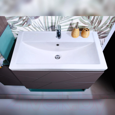 Тумба под умывальник Бриклаер Кристалл 70 (ясень анкор темный/софт графит)