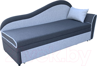 Тахта Анмикс Вика правая (рогожка, темно-серый/светло-серый) - фото