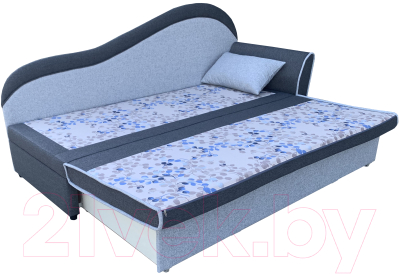 Тахта Анмикс Вика правая (рогожка, темно-серый/светло-серый)