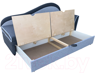 Тахта Анмикс Вика правая (рогожка, темно-серый/светло-серый)