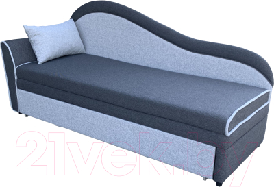 Тахта Анмикс Вика левая (рогожка, темно-серый/светло-серый) - фото