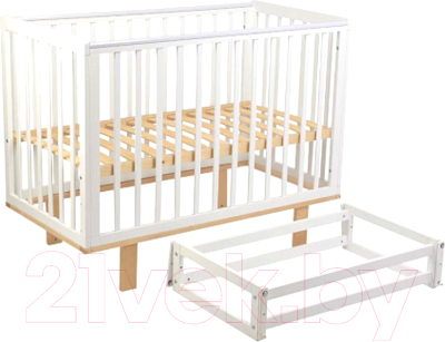 Детская кроватка Polini Kids Simple 340 с маятником / 0003147-17