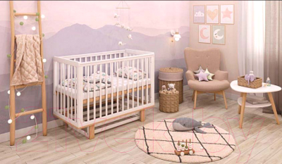 Детская кроватка Polini Kids Simple 340 с маятником / 0003147-17