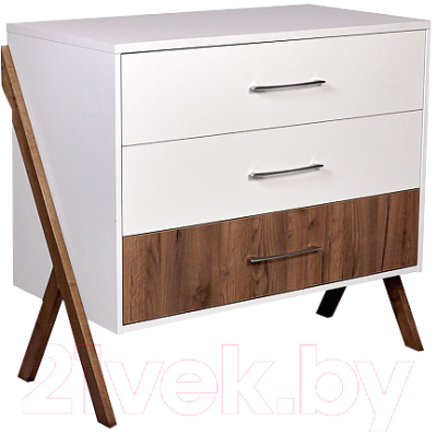 Комод Polini Kids Porto 2200 / 0002572.165 (белый/дуб крафт) - фото