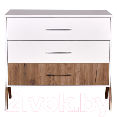 Комод Polini Kids Porto 2200 / 0002572.165 (белый/дуб крафт)